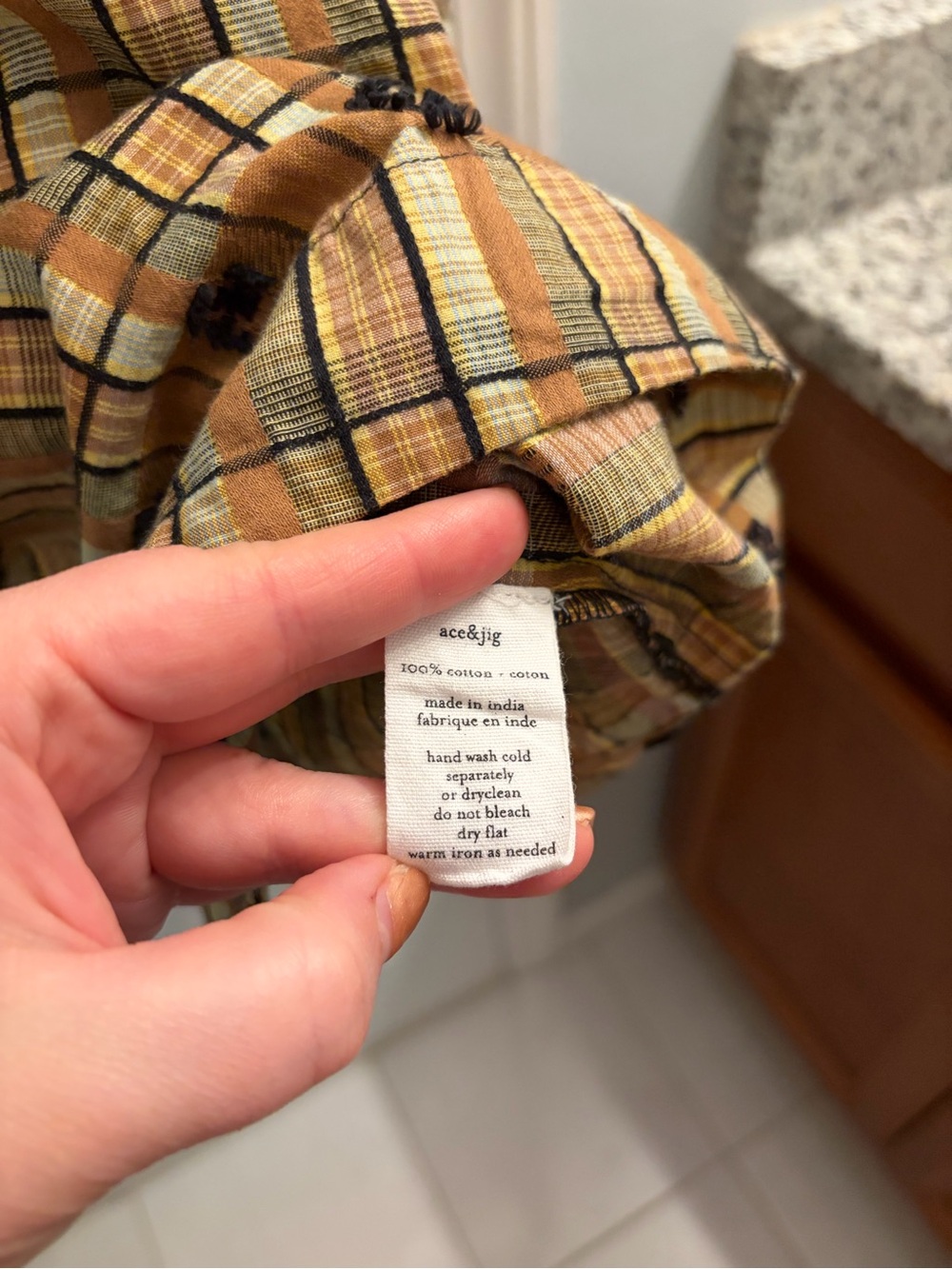 Ace & Jig Boho Plaid Button-Front Birdie Blouse 1X - Picture 5 of 10